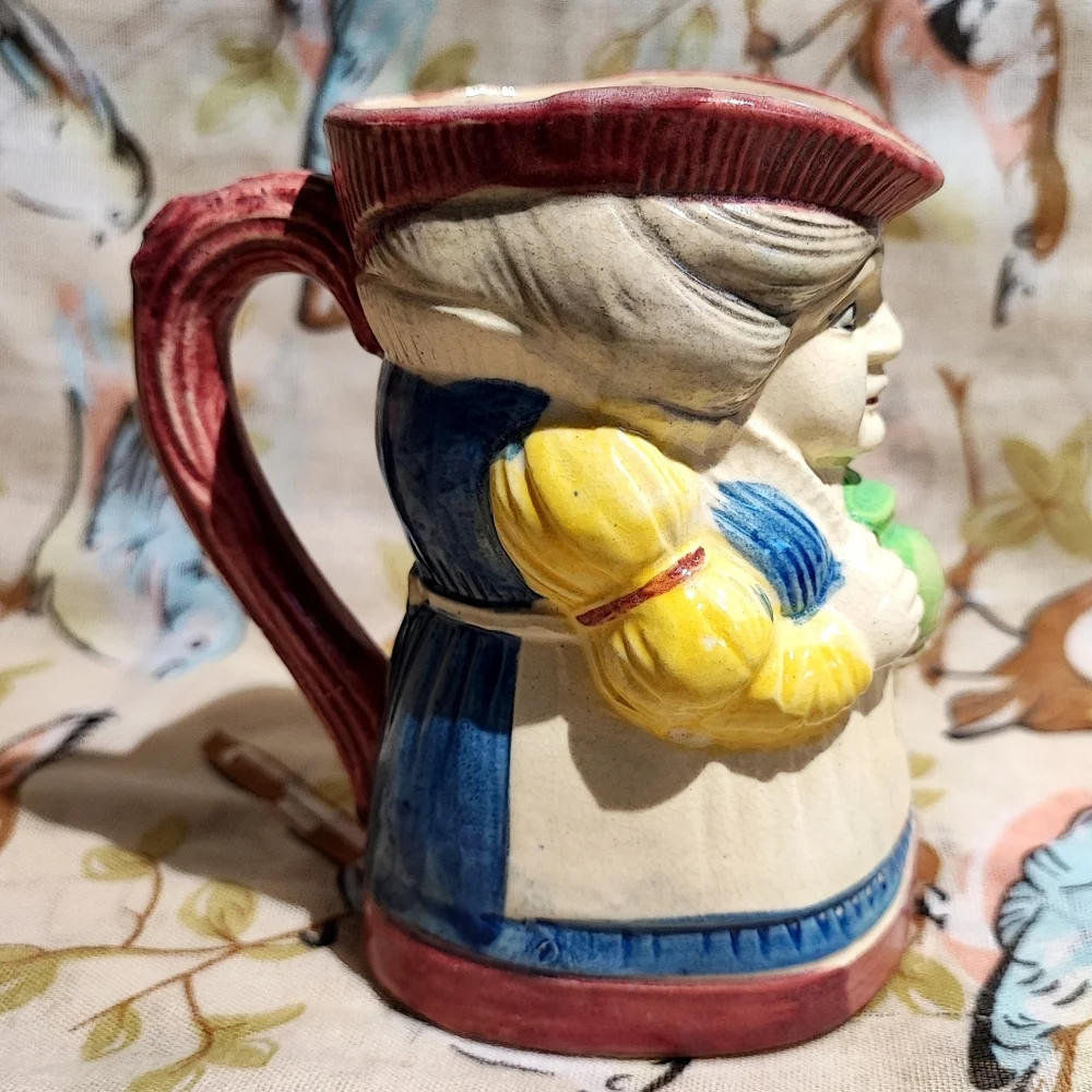 Vintage 1940's Toby Mini Mug Pitcher Jug Barware Colonial Victorian Lady Japan